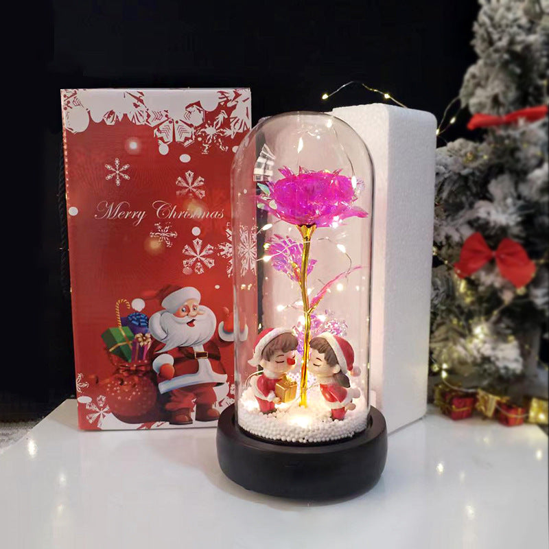 Christmas Couple Rose Glow Lamp