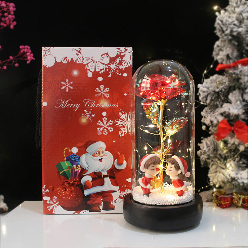 Christmas Couple Rose Glow Lamp