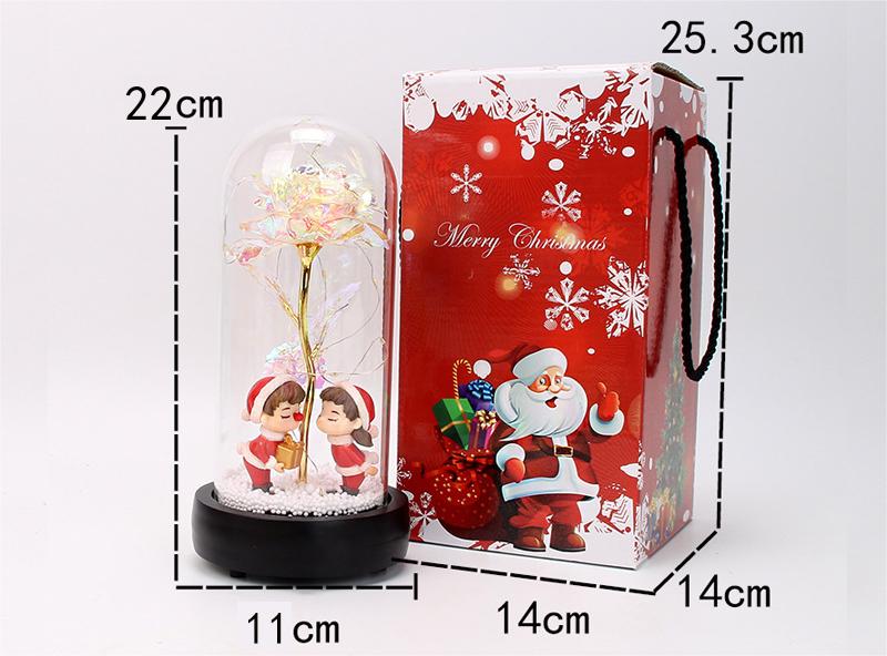 Christmas Couple Rose Glow Lamp