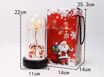 Christmas Couple Rose Glow Lamp