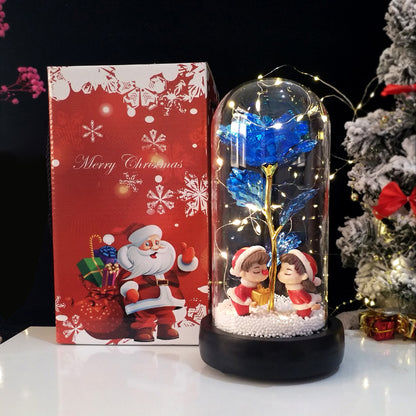 Christmas Couple Rose Glow Lamp
