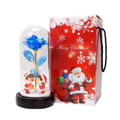 Christmas Couple Rose Glow Lamp